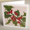 Greetings Cards - holly - smooth