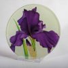 Round Glass Mat / Platter - dark-purple-iris