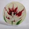 Round Glass Mat / Platter - cream-striped-tulip