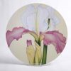 Round Melamine Coaster - pink-and-white-iris