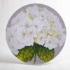 Round Melamine Coaster - white-hydrangea