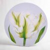 Round Melamine Coaster - white-parrot-tulip