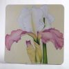 Square Melamine Coaster - pink-and-white-iris