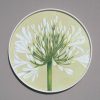 Round Melamine Tray - white-agapanthus-on-green
